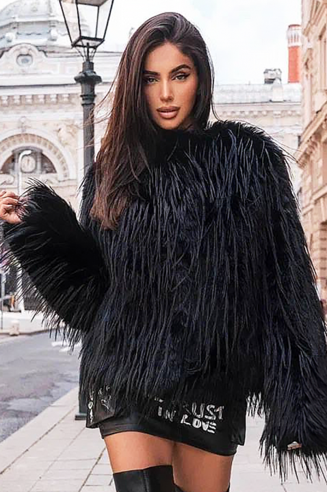 Płaszcz BELSIONA BLACK, Kolor : czarny, IVET.PL - Modna odzież