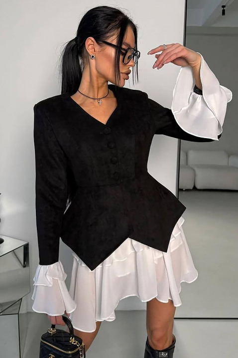 Komplet AKSIENA, Kolor : czarny z białym, IVET.PL - Modna odzież