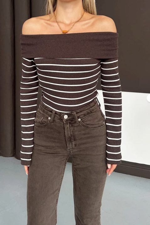 Bluzka PRESTILJA BROWN, Kolor : brązowy, IVET.PL - Modna odzież