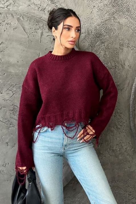 Sweter NEVRINZA BRODO, Kolor : bordowy, IVET.PL - Modna odzież
