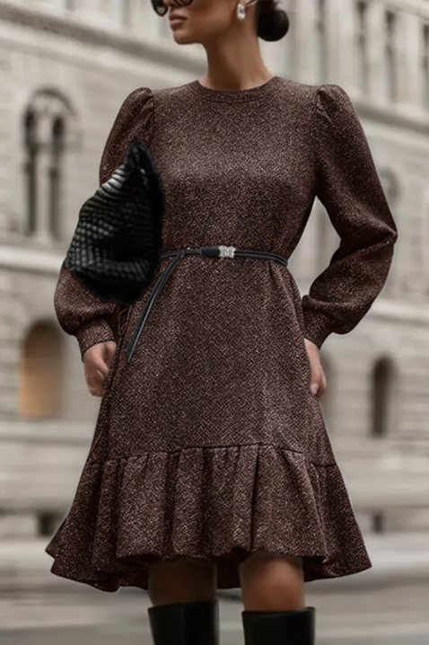 Sukienka ESTOFIA BROWN, Kolor : brązowy, IVET.PL - Modna odzież