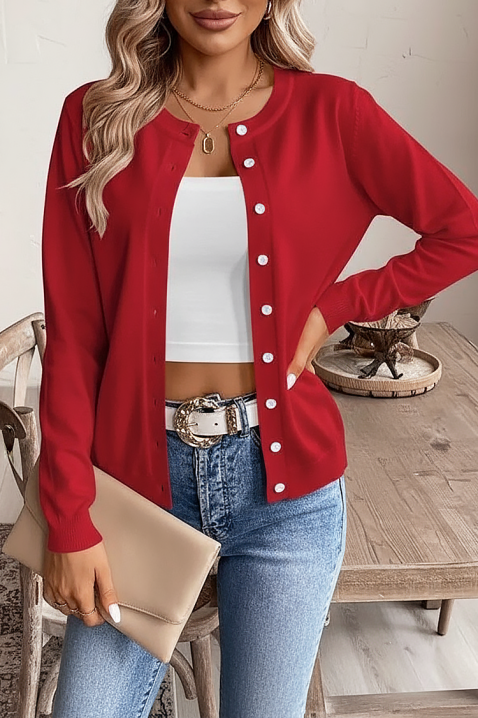 Kardigan REVOLZANA RED, Kolor : czerwony, IVET.PL - Modna odzież