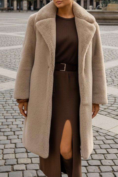 Płaszcz OLGANIRA BEIGE, Kolor :  beżowy, IVET.PL - Modna odzież