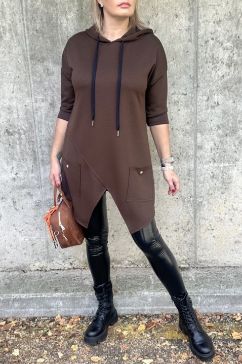 Tunika ALEZONDA BROWN, Kolor : brązowy, IVET.PL - Modna odzież