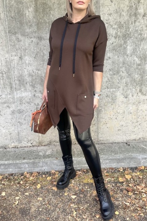 Tunika ALEZONDA BROWN, Kolor : brązowy, IVET.PL - Modna odzież