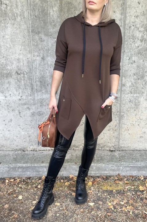 Tunika ALEZONDA BROWN, Kolor : brązowy, IVET.PL - Modna odzież