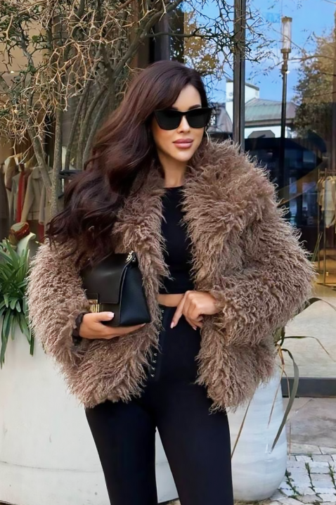 Płaszcz LOLENSIA BROWN, Kolor : brązowy, IVET.PL - Modna odzież