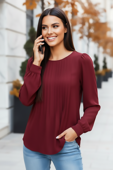 Bluzka TOVILDA BORDO, Kolor : bordowy, IVET.PL - Modna odzież