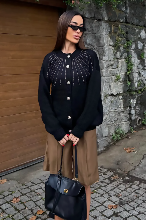 Kardigan KRODELSA BLACK, Kolor : czarny, IVET.PL - Modna odzież