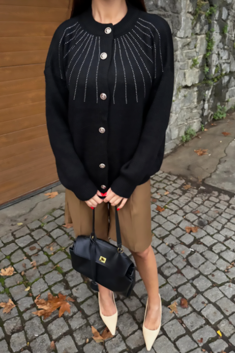 Kardigan KRODELSA BLACK, Kolor : czarny, IVET.PL - Modna odzież