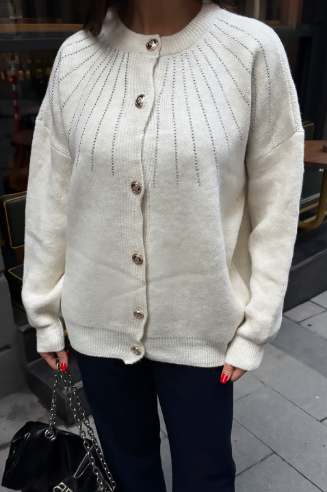 Kardigan KRODELSA ECRU, Kolor : ecru, IVET.PL - Modna odzież