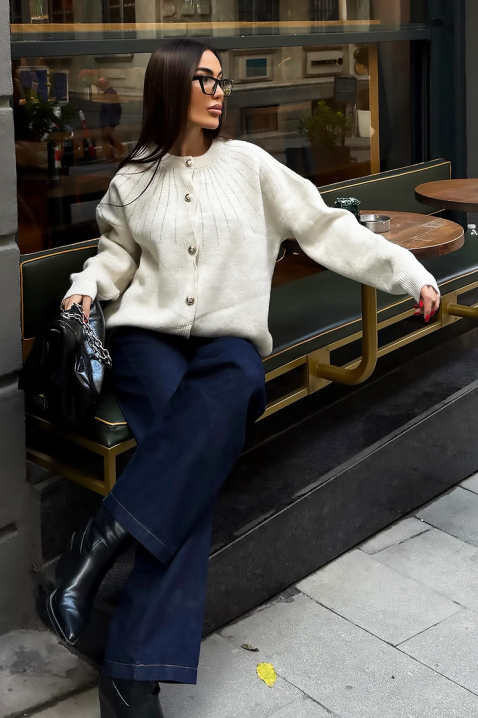 Kardigan KRODELSA ECRU, Kolor : ecru, IVET.PL - Modna odzież