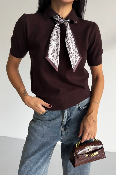 Top FLURENZA BROWN, Kolor : brązowy, IVET.PL - Modna odzież