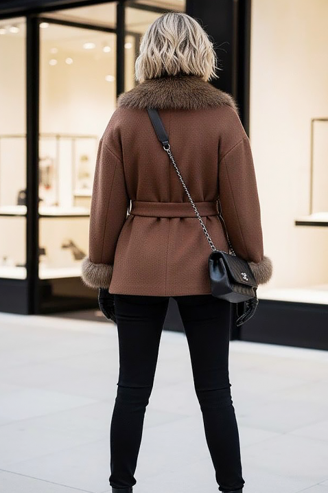 Płaszcz ZARKENZA BROWN, Kolor : brązowy, IVET.PL - Modna odzież