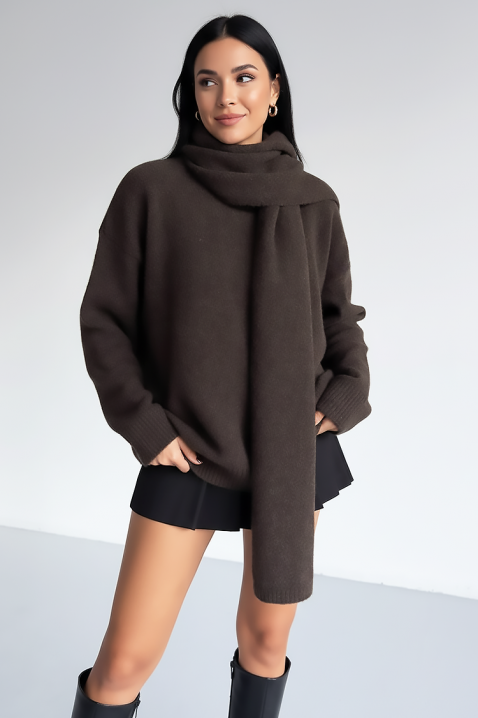 Sweter ERTILODA BROWN, Kolor : brązowy, IVET.PL - Modna odzież