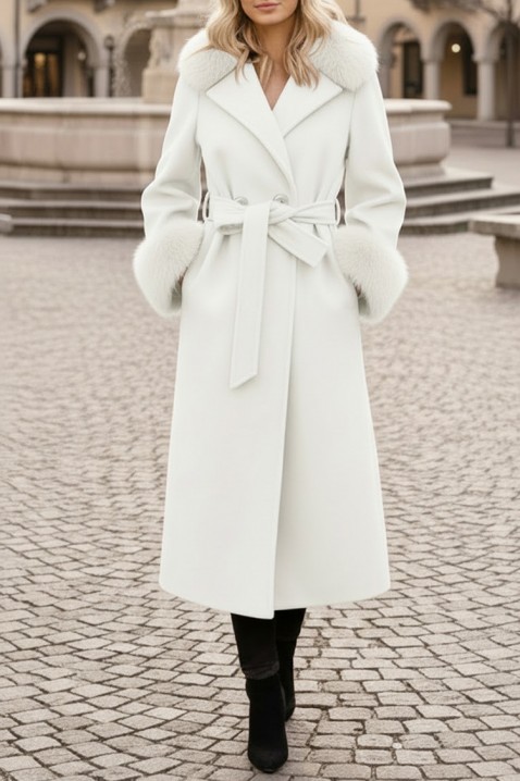 Płaszcz LUXINDA WHITE, Kolor : biały, IVET.PL - Modna odzież