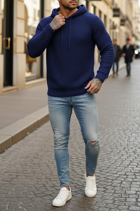 Sweter JEROLDO NAVY, Kolor : granatowy, IVET.PL - Modna odzież