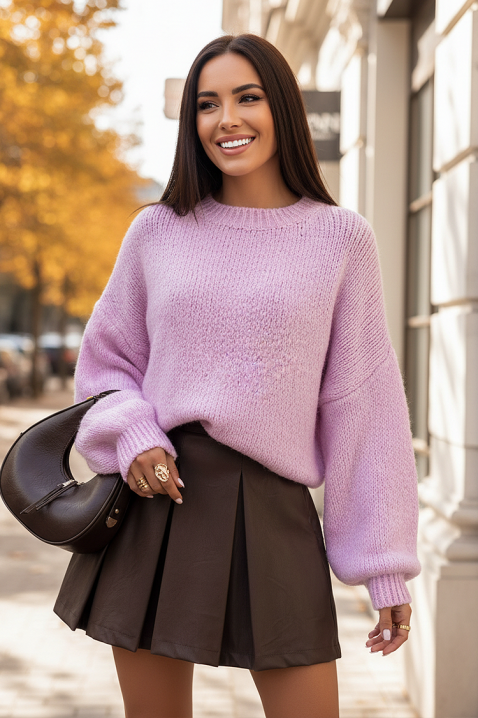 Sweter GLAMINZA LILA, Kolor : jasnofioletowy, IVET.PL - Modna odzież