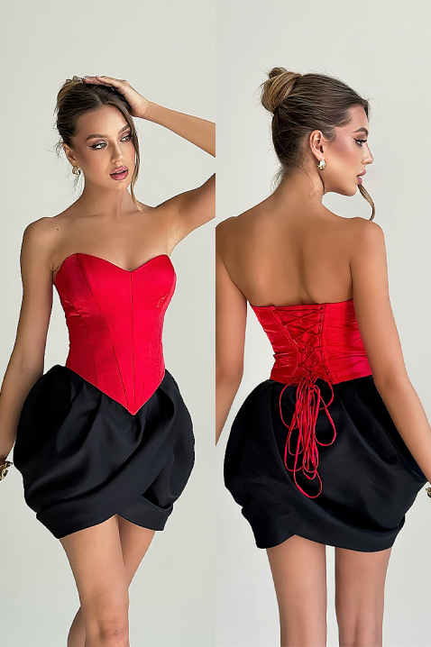 Sukienka POMBELDA, Kolor : czarny z czerwonym, IVET.PL - Modna odzież