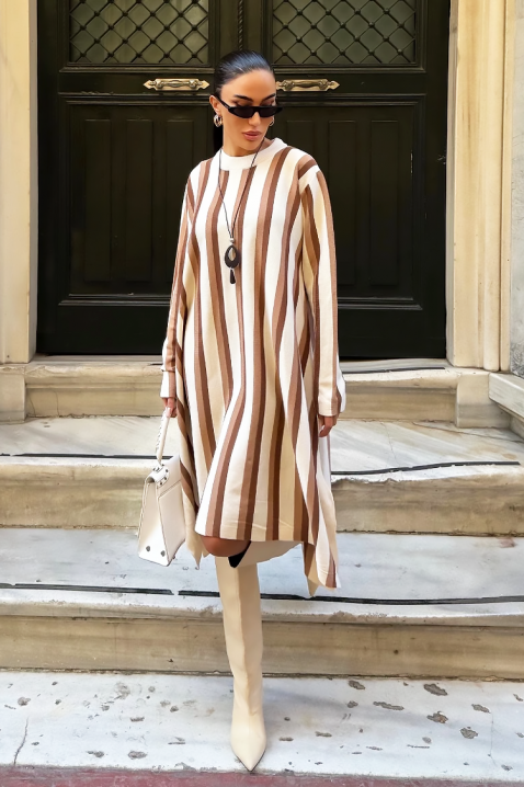 Sukienka MIMONDA BEIGE, Kolor :  beżowy, IVET.PL - Modna odzież