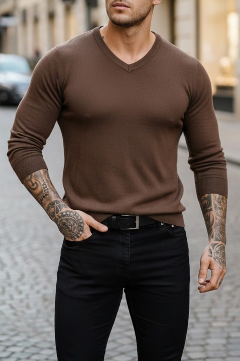 Sweter MARKAN BROWN, Kolor : brązowy, IVET.PL - Modna odzież