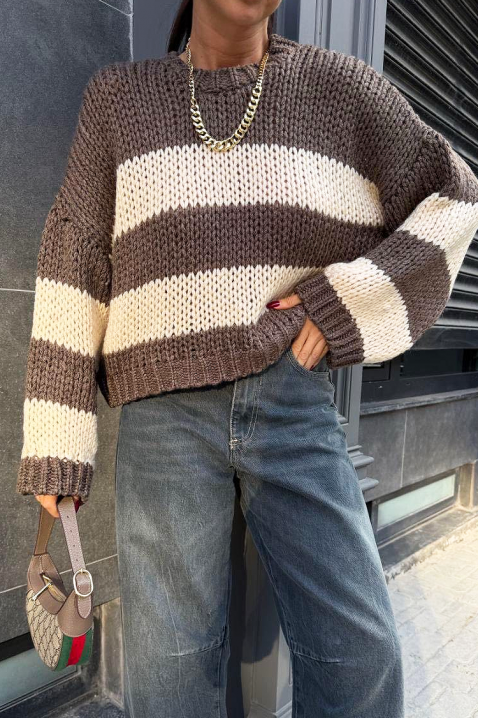 Sweter LARDENZA BROWN, Kolor : brązowy, IVET.PL - Modna odzież