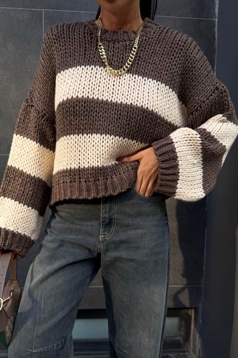 Sweter LARDENZA BROWN, Kolor : brązowy, IVET.PL - Modna odzież