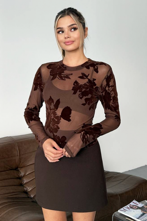 Bluzka APLEONA BROWN, Kolor : brązowy, IVET.PL - Modna odzież