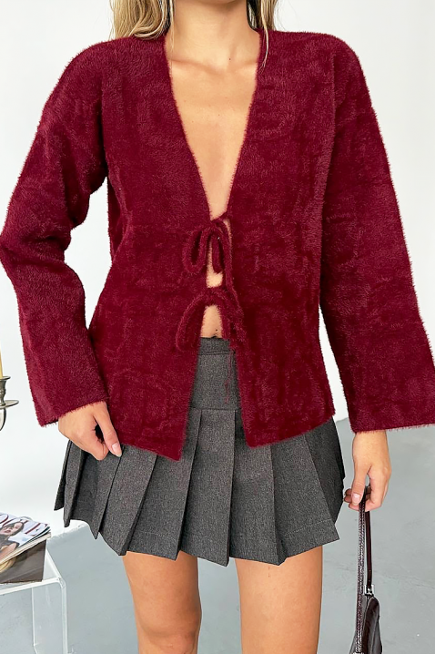 Kardigan PLAVINZA, Kolor : bordowy, IVET.PL - Modna odzież