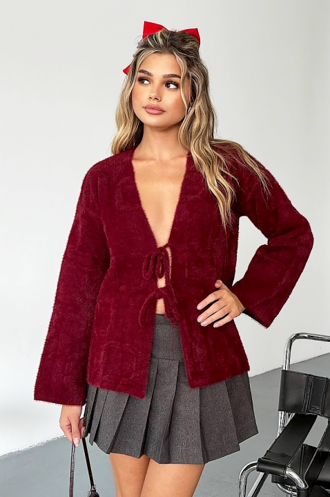 Kardigan PLAVINZA, Kolor : bordowy, IVET.PL - Modna odzież