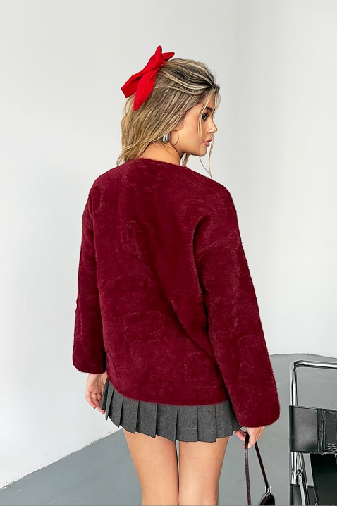 Kardigan PLAVINZA, Kolor : bordowy, IVET.PL - Modna odzież