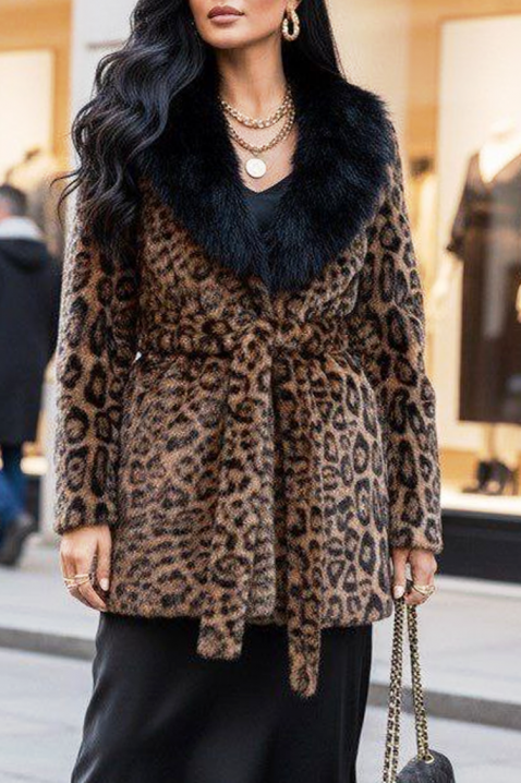 Płaszcz KATELINDA, Kolor : panterka, IVET.PL - Modna odzież