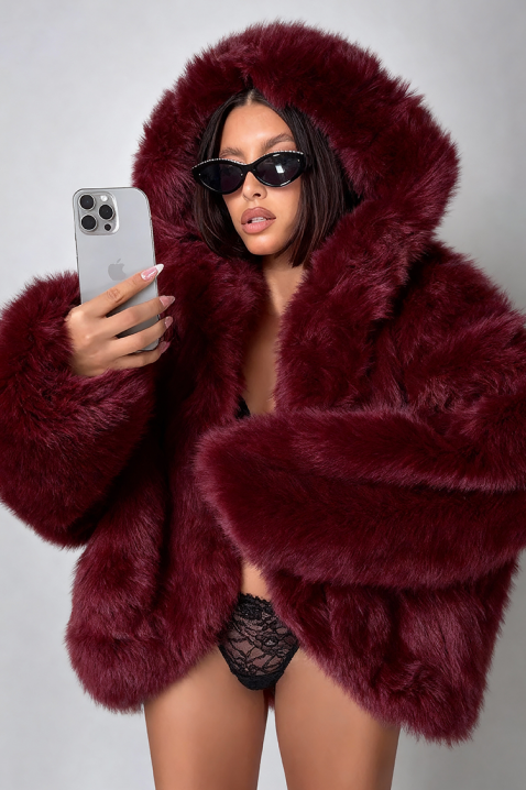 Płaszcz VANYA BORDO, Kolor : bordowy, IVET.PL - Modna odzież