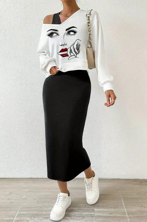 Komplet NALTINTA, Kolor : czarny z białym, IVET.PL - Modna odzież