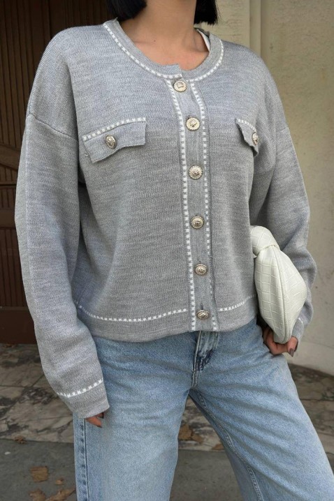 Kardigan ODESANA GREY, Kolor : szary, IVET.PL - Modna odzież