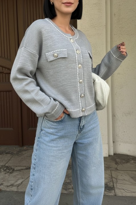 Kardigan ODESANA GREY, Kolor : szary, IVET.PL - Modna odzież