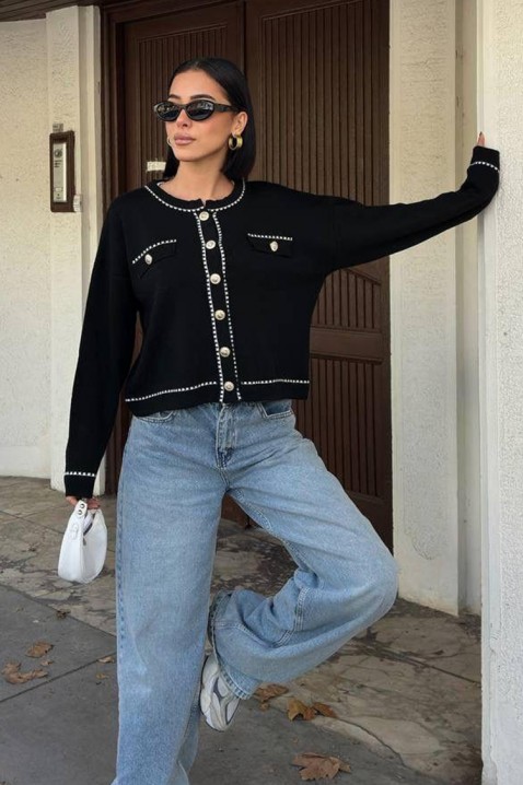 Kardigan ODESANA BLACK, Kolor : czarny, IVET.PL - Modna odzież