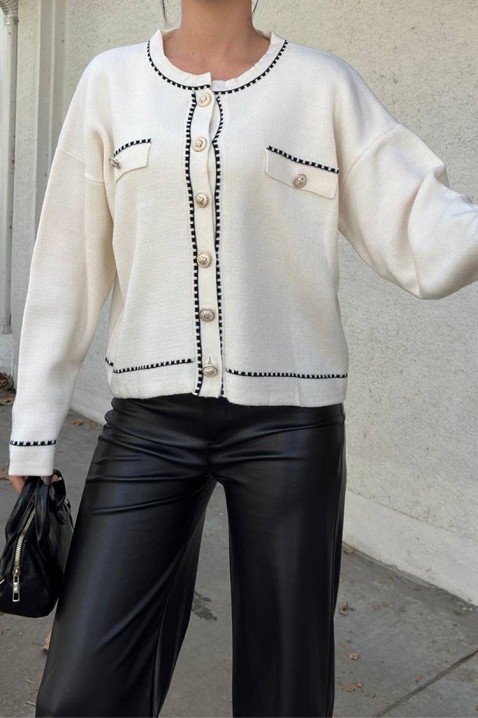 Kardigan ODESANA WHITE, Kolor : biały, IVET.PL - Modna odzież