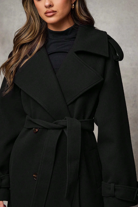 Płaszcz PREMIELA BLACK, Kolor : czarny, IVET.PL - Modna odzież