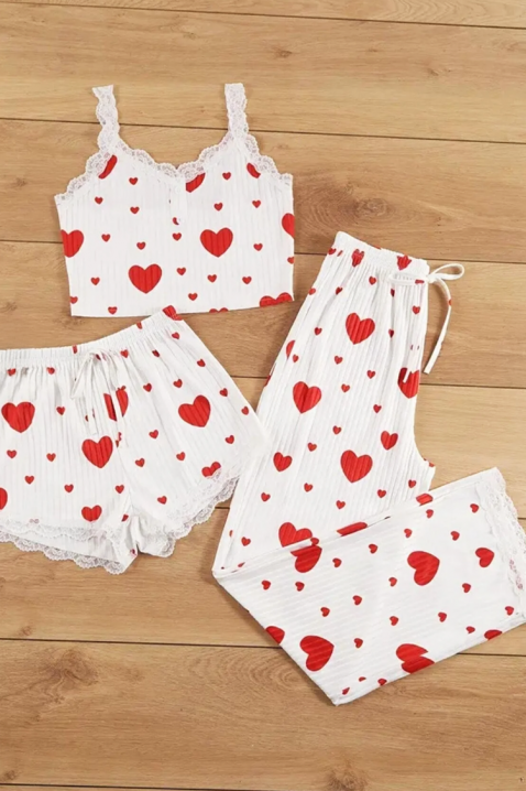 Piżama RETOLJA, Kolor : biały z czerwonym, IVET.PL - Modna odzież