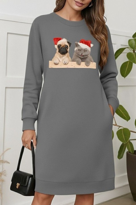 Sukienka ANELRINDA GREY, Kolor : szary, IVET.PL - Modna odzież