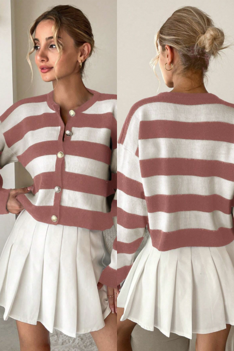 Kardigan AMORNEZA PUDRA, Kolor : pudrowy róż, IVET.PL - Modna odzież