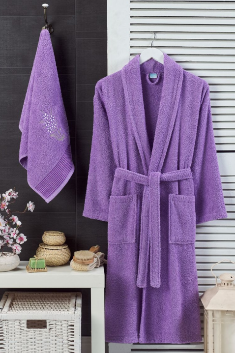 Szlafrok kąpielowy i ręcznik DRONEIFA LILA, Kolor : fioletowy, IVET.PL - Modna odzież