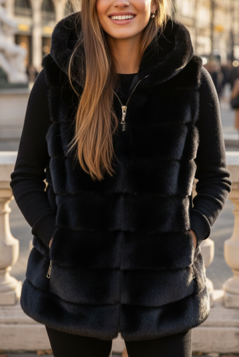 Kamizelka FLURILZA BLACK, Kolor : czarny, IVET.PL - Modna odzież