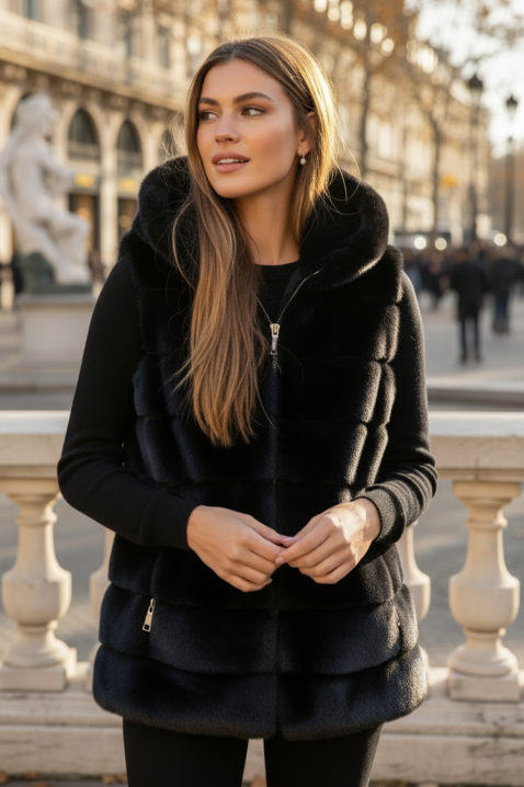 Kamizelka FLURILZA BLACK, Kolor : czarny, IVET.PL - Modna odzież