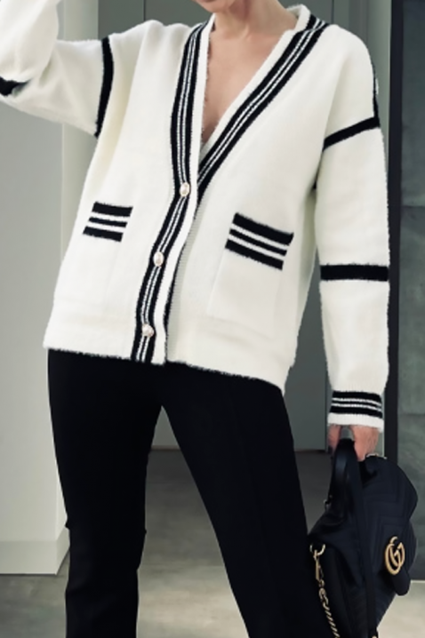 Kardigan VROVELDA, Kolor : biały, IVET.PL - Modna odzież