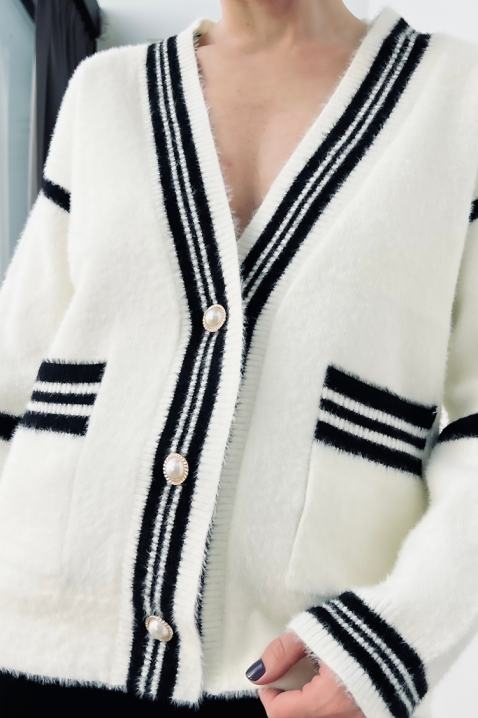 Kardigan VROVELDA, Kolor : biały, IVET.PL - Modna odzież