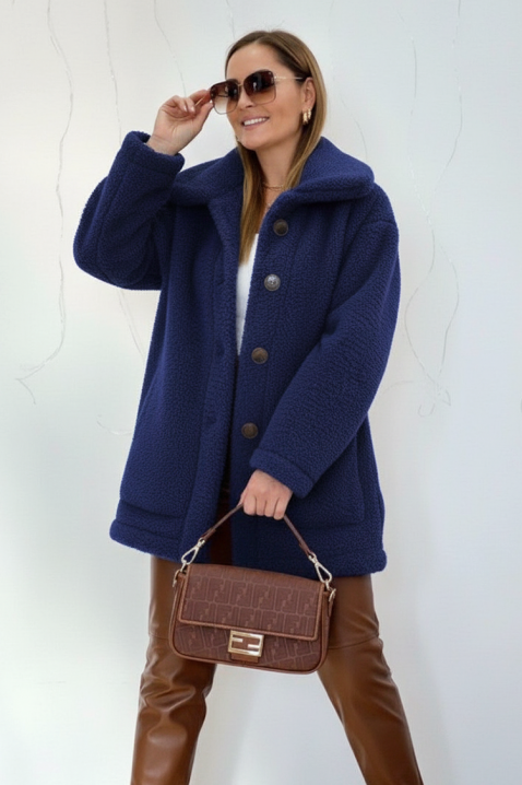 Płaszcz RELEVA NAVY, Kolor : granatowy, IVET.PL - Modna odzież