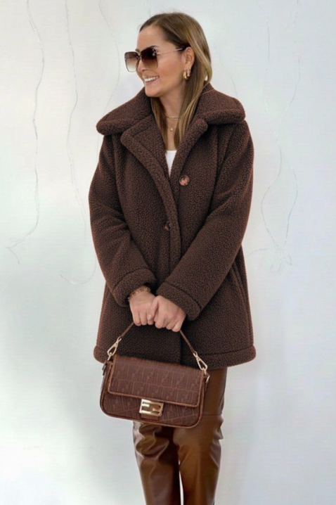 Płaszcz RELEVA BROWN, Kolor : brązowy, IVET.PL - Modna odzież