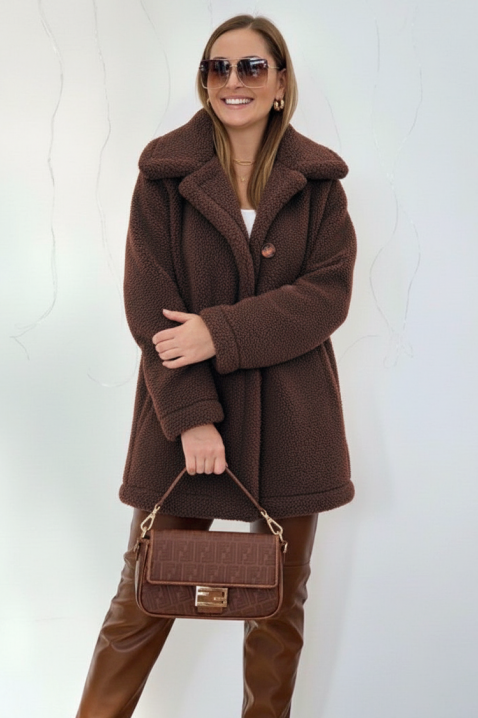 Płaszcz RELEVA BROWN, Kolor : brązowy, IVET.PL - Modna odzież